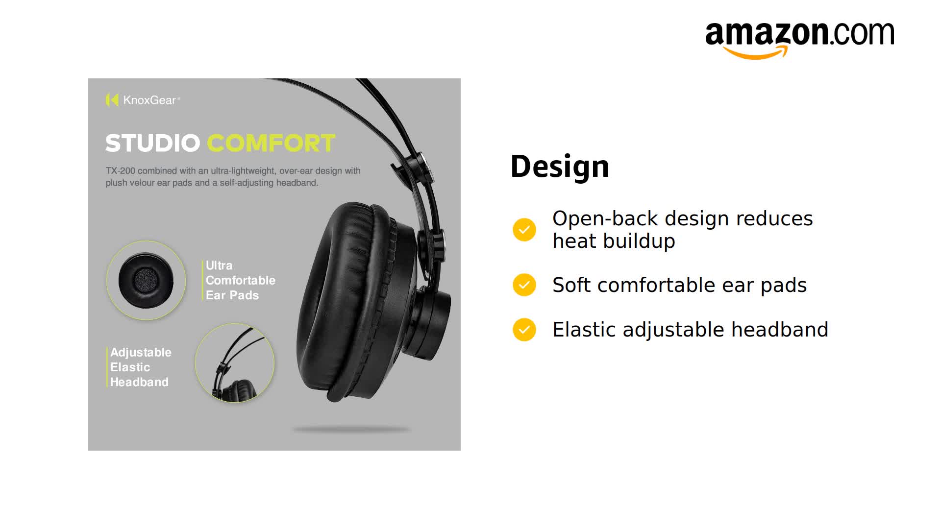 Amazon.com: Knox Gear TX-200 Open-Back Studio Reference Over-Ear